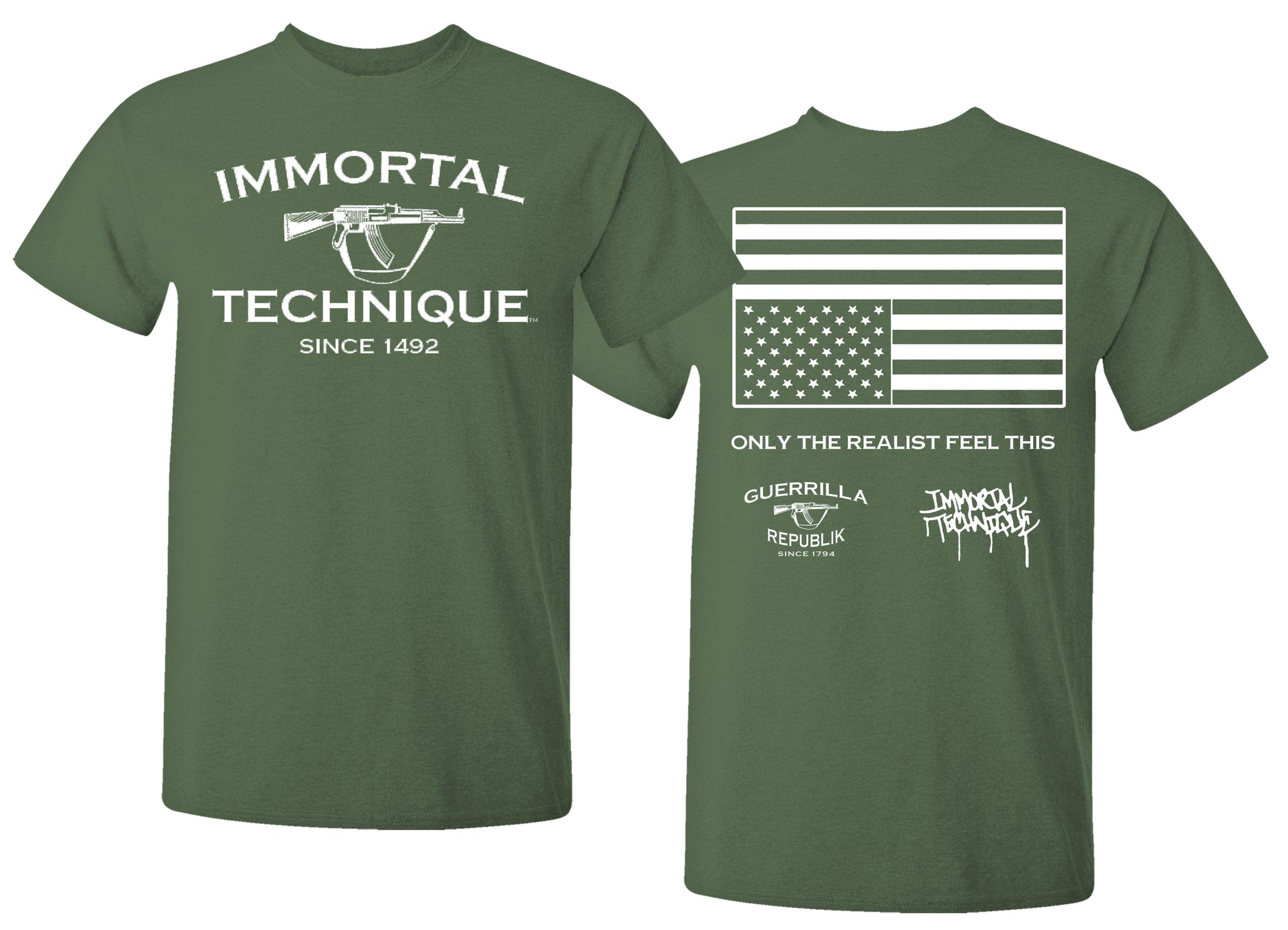 Immortal Technique Olive Green T-Shirt | Official Merch