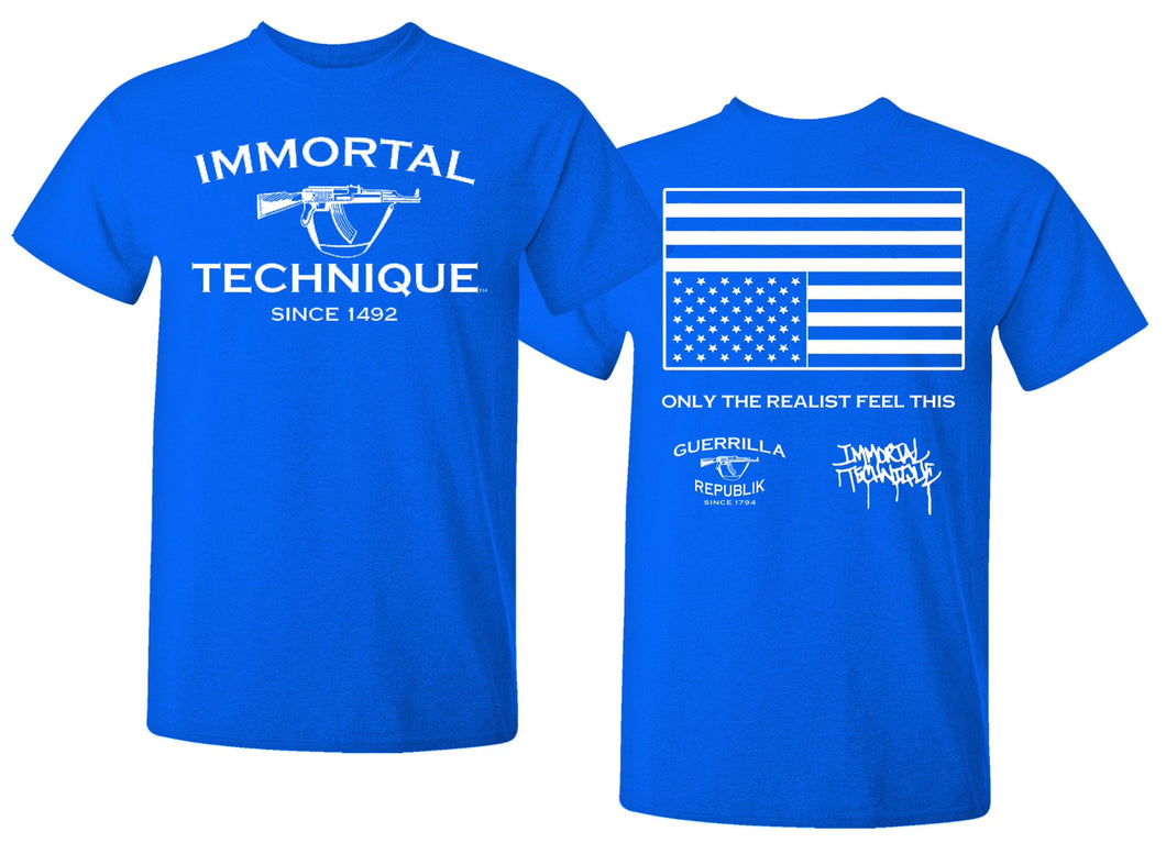 IMMORTAL TECHNIQUE T-SHIRT - ROYAL BLUE